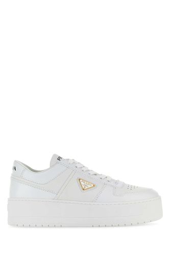 White Leather Downtown Sneakers - Prada - Modalova