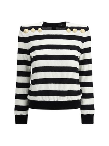 Balmain Striped Sweater - Balmain - Modalova