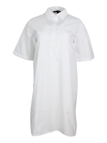 Dress Made Of Soft Cotton With Short Sleeves, With Collar And 4 Button Closure. Side Slits On The Bottom - Armani Collezioni - Modalova
