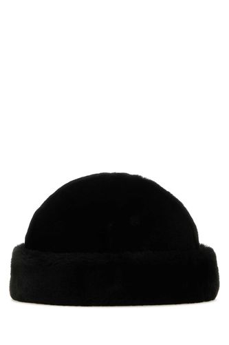 Prada Black Shearling Padded Hat - Prada - Modalova
