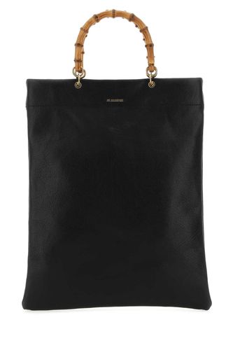 Black Leather Medium Shopping Bag - Jil Sander - Modalova