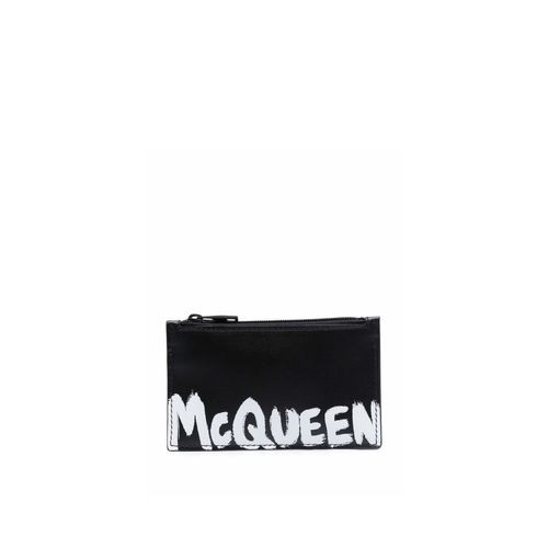 Logo Leather Wallet - Alexander McQueen - Modalova