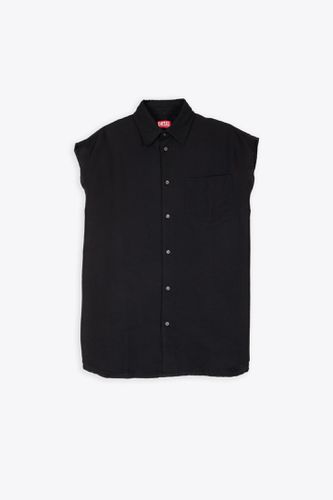 S-simens Black linen blend sleeveless shirt - S-Simens - Diesel - Modalova