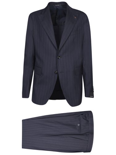 Striped Blue Tailored Suit - Tagliatore - Modalova