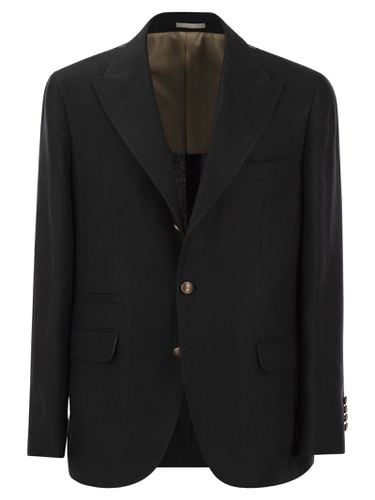 Linen, Wool And Silk Diagonal Deconstructed Jacket - Brunello Cucinelli - Modalova