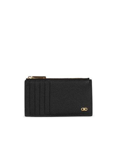 Micro Black Leather Wallet - Ferragamo - Modalova