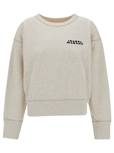 Cropped Sweatshirt With Contrasting Logo Embroidery In Cotton Blend Woman - Isabel Marant - Modalova