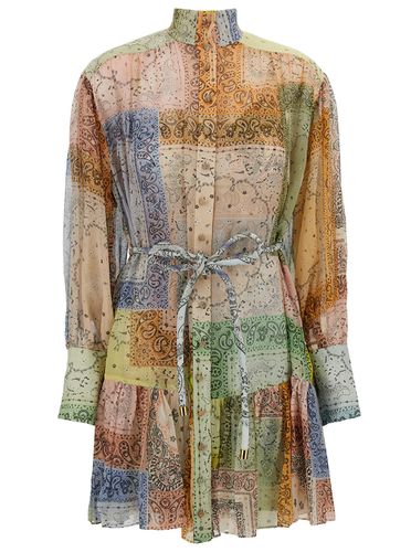 Mini Patchwork Dress With Belt In Cotton And Silk Woman - Zimmermann - Modalova