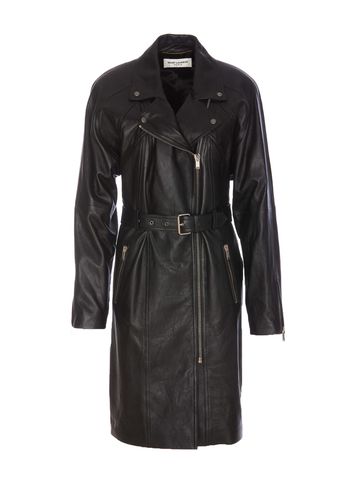 Saint Laurent Lambskin Biker Coat - Saint Laurent - Modalova