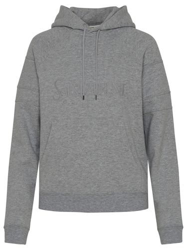 Gray Cotton Sweatshirt - Saint Laurent - Modalova