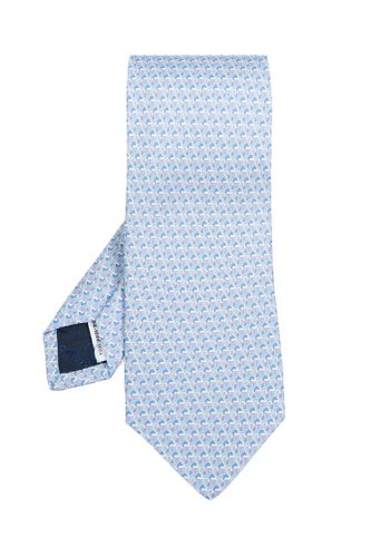 Silk Tie With Animal Motif - Ferragamo - Modalova