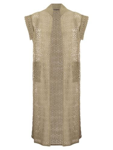 Net Long Cardigan In Linen And Silk - Brunello Cucinelli - Modalova