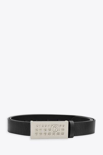 Cintura Black leather belt with metal buckle - MM6 Maison Margiela - Modalova