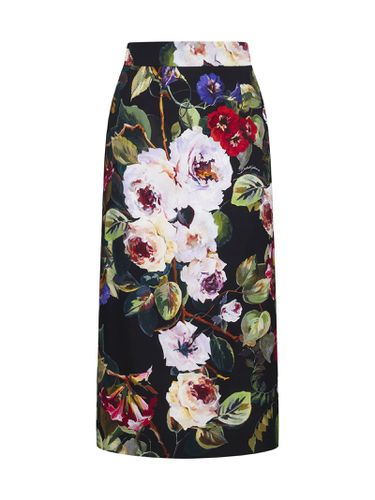 Printed Silk Midi Skirt - Dolce & Gabbana - Modalova