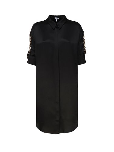 Loewe Black Satin Shirt Dress - Loewe - Modalova