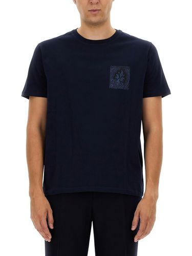 Navy T-shirt With Paisley Patch - Etro - Modalova