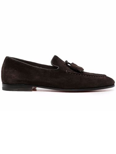 Santoni Dark Brown Suede Loafers - Santoni - Modalova