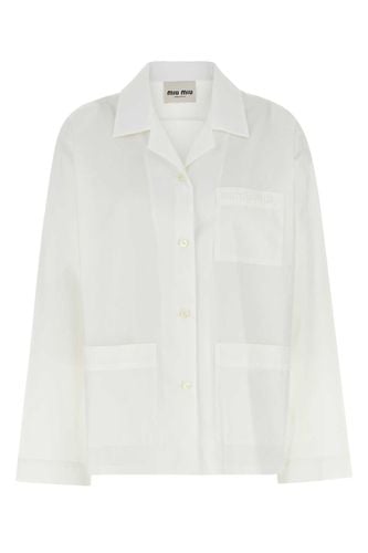 Miu Miu White Poplin Shirt - Miu Miu - Modalova