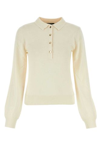 A. P.C. Ivory Silk Blend Aurlaine Polo Shirt - A.P.C. - Modalova