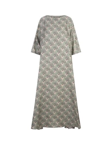 Muumuu Dress With Round Neck In Fans Mint Silk Twill - La DoubleJ - Modalova