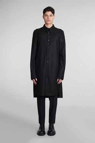 Sapio N151 Coat In Black Cotton - Sapio - Modalova