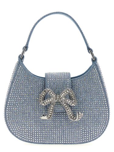 Blue Rhinestone Denim Cresent Handbag - self-portrait - Modalova