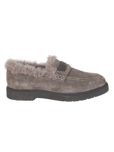 Fur Detailed Loafers - Brunello Cucinelli - Modalova