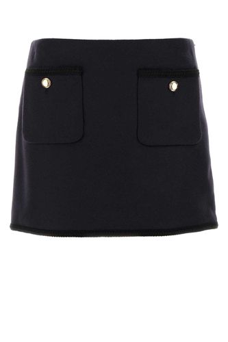 Midnight Blue Wool Mini Skirt - Miu Miu - Modalova