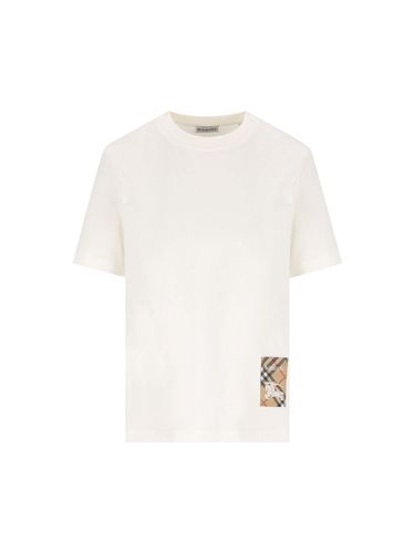 Checked Patch Crewneck T-shirt - Burberry - Modalova