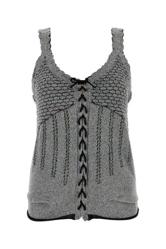 Melange Grey Silk Blend Urd Singlet Top - Kiko Kostadinov - Modalova