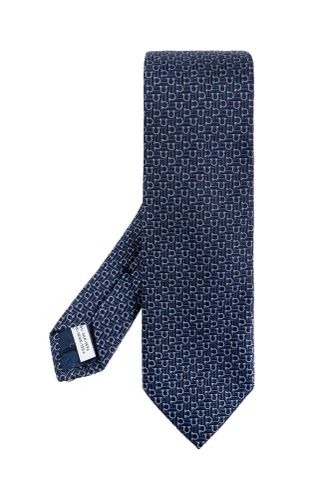 Ferragamo Silk Tie With Monogram - Ferragamo - Modalova