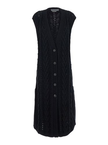 Knitted Sleeveless Midi Dress In Wool Woman - Alberta Ferretti - Modalova