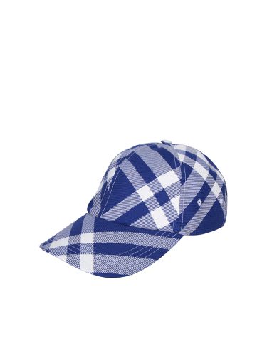 Burberry Tartan Pattern Blue Hat - Burberry - Modalova