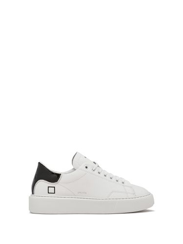 D. A.T. E. White Womens Sneaker In Leather And Black Heel - D.A.T.E. - Modalova