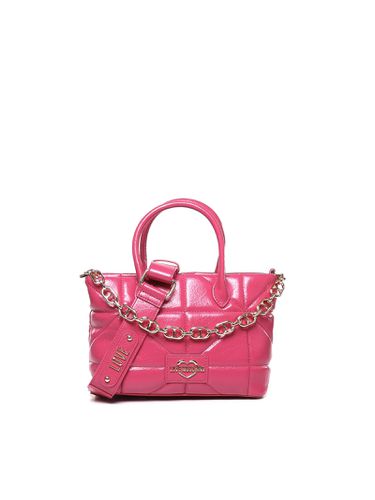 Handbag With Shiny Quilted Leather Effect - Love Moschino - Modalova