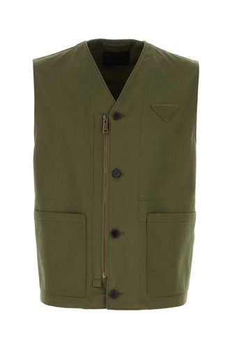 Prada Army Green Cotton Vest - Prada - Modalova