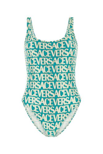 Printed Stretch Nylon Swimsuit - Versace - Modalova