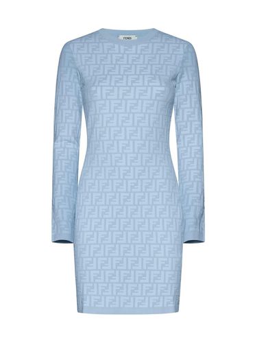 Ff Jacquard Long Sleeved Crewneck Dress - Fendi - Modalova