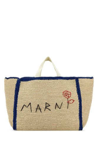 Marni Ivory Raffia Shopping Bag - Marni - Modalova