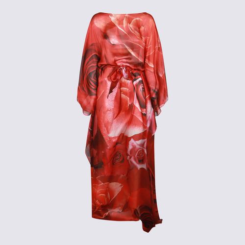 Roberto Cavalli Red Silk Midi Dress - Roberto Cavalli - Modalova