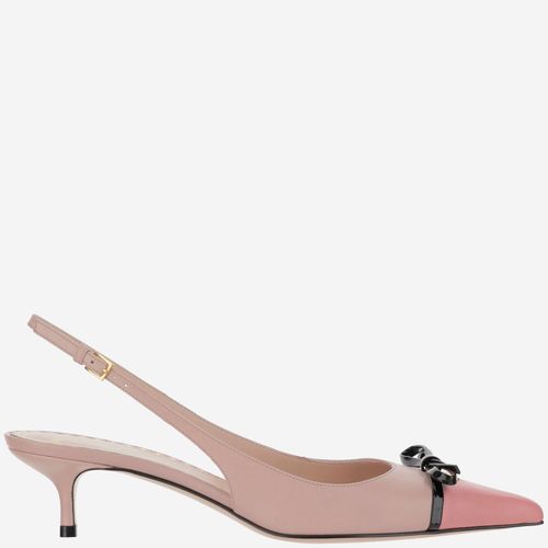 Leather Pumps With Bow - Valentino Garavani - Modalova