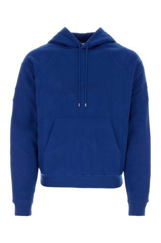 Electric Blue Cotton Sweatshirt - Saint Laurent - Modalova
