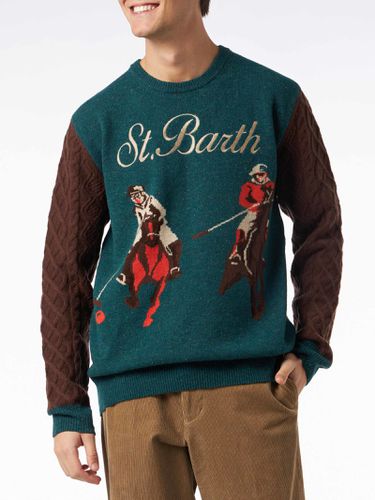 Man Crewneck Donegal Sweater With Polo Jacquard Print - MC2 Saint Barth - Modalova