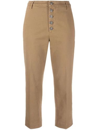 Brown Stretch-cotton Trousers - Dondup - Modalova