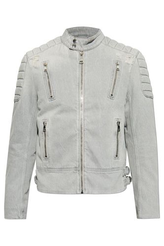 Balmain Zip-up Biker Denim Jacket - Balmain - Modalova