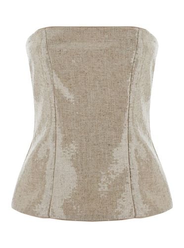 Top With Sequins In Linen Blend Woman - Federica Tosi - Modalova