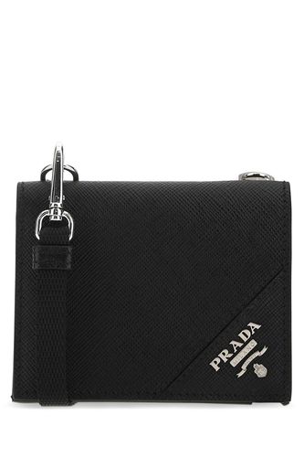 Prada Black Leather Cardholder - Prada - Modalova