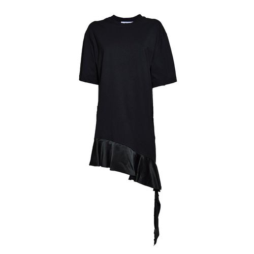 Short-sleeved Asymmetric Mini T-shirt Dress - MSGM - Modalova