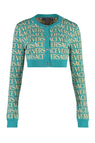 Cropped-length Knitted Cardigan - Versace - Modalova