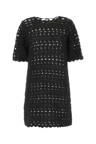 Ganni Black Crochet Mini Dress - Ganni - Modalova